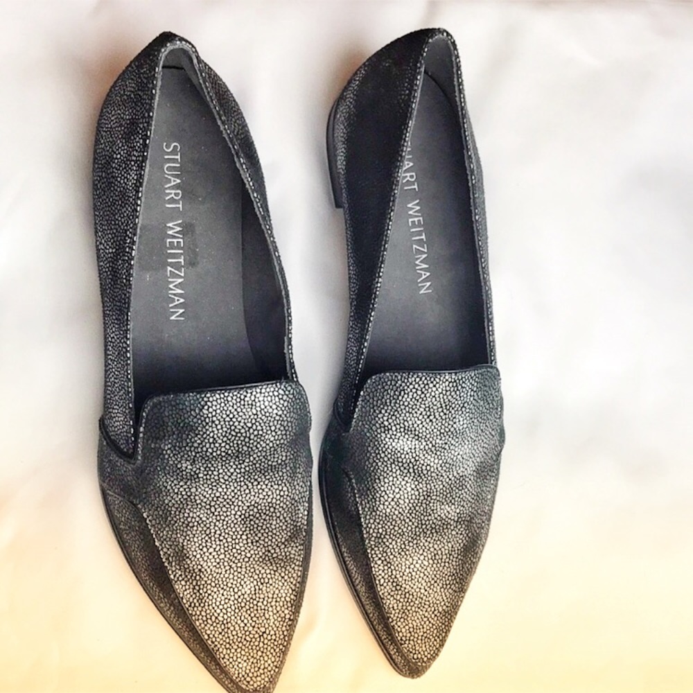 Stuart Weitzman 7.5SS pewter loafers.